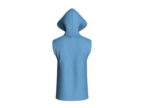 Men Printed Sleeveless Hoodie 3D Model