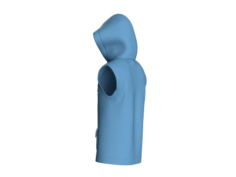 Men Printed Sleeveless Hoodie 3D Model