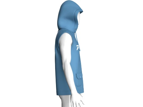 Men Printed Sleeveless Hoodie 3D Model