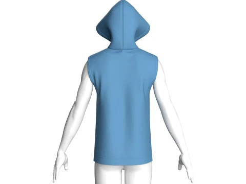 Men Printed Sleeveless Hoodie 3D Model
