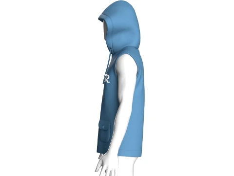 Men Printed Sleeveless Hoodie 3D Model