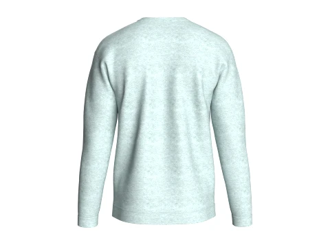 Men Light Grey Melange Crewneck Sweatshirt 3D Model