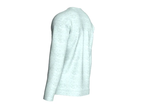Men Light Grey Melange Crewneck Sweatshirt 3D Model