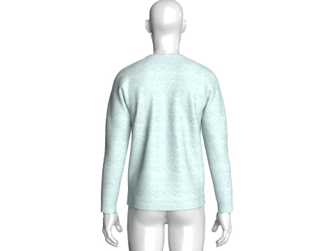 Men Light Grey Melange Crewneck Sweatshirt 3D Model