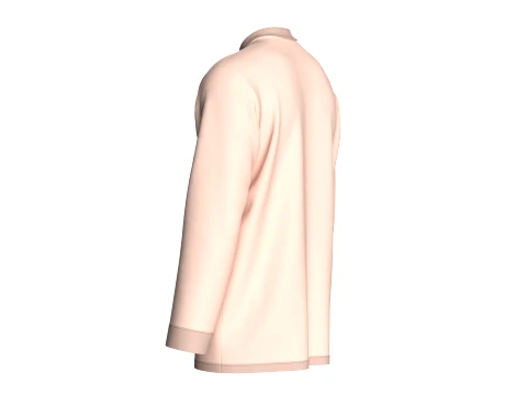 Men Mandarin Collar Multi Pocket Shirt 3D Model