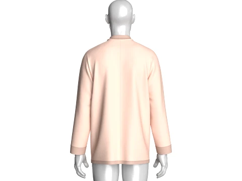 Men Mandarin Collar Multi Pocket Shirt 3D Model