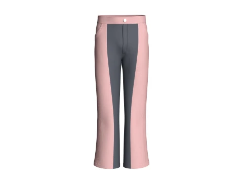 Men Color-Blocked Flared Pant 3D Model