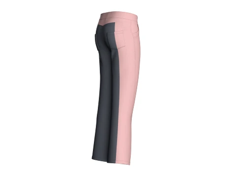 Men Color-Blocked Flared Pant 3D Model