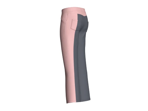 Men Color-Blocked Flared Pant 3D Model