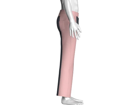 Men Color-Blocked Flared Pant 3D Model