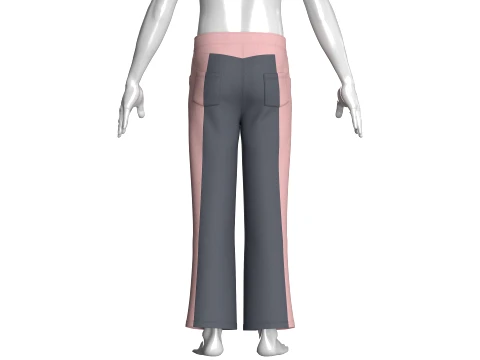 Men Color-Blocked Flared Pant 3D Model