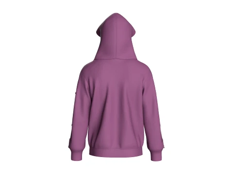 Men High-Neck Cowl Hooded Sweatshirt 3D Model