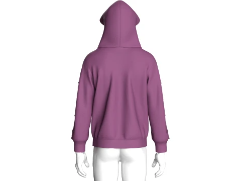 Men High-Neck Cowl Hooded Sweatshirt 3D Model