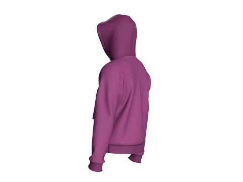 Men Zip Chest Pocket Hoodie 3D Model