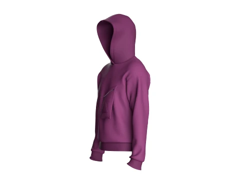 Men Zip Chest Pocket Hoodie 3D Model