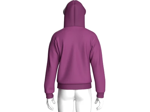 Men Zip Chest Pocket Hoodie 3D Model