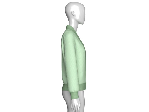 Girls Shawl Collar Layered Cardigan 3D Model