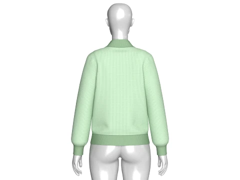 Girls Shawl Collar Layered Cardigan 3D Model