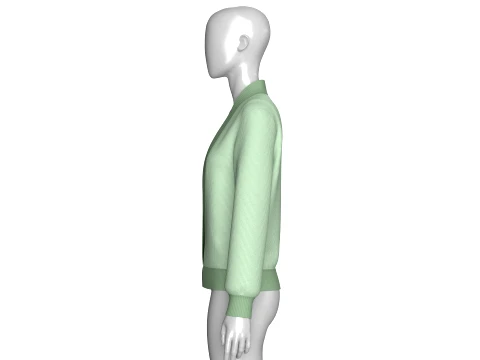 Girls Shawl Collar Layered Cardigan 3D Model