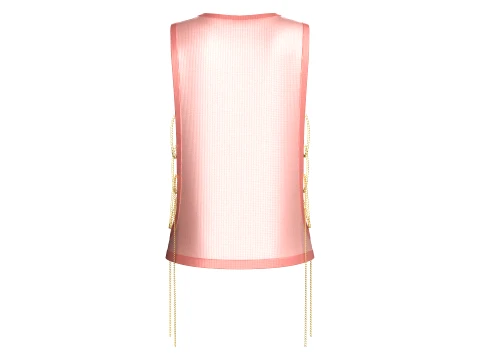 Girls Side-Open Tank Top With Chain Details 3D Model