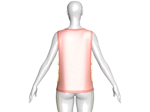 Girls Side-Open Tank Top With Chain Details 3D Model