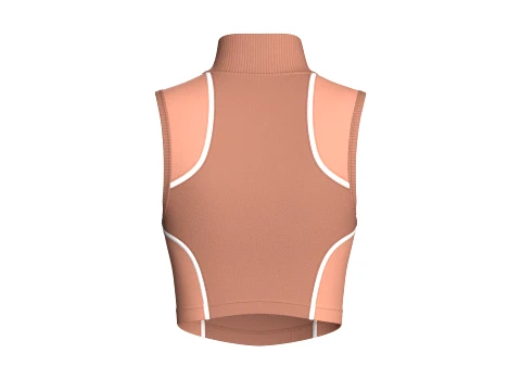 Girls Sleeveless Half-Zip Cropped Top 3D Model
