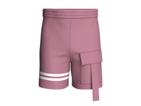 Men Cargo Shorts With Double Striped 3D Model