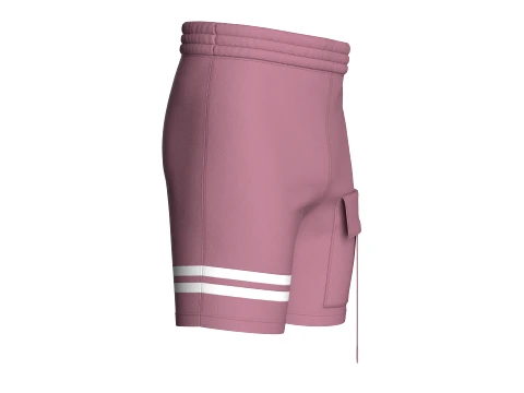 Men Cargo Shorts With Double Striped 3D Model