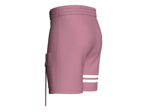 Men Cargo Shorts With Double Striped 3D Model