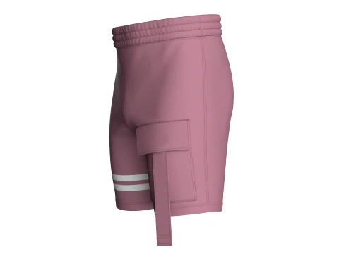 Men Cargo Shorts With Double Striped 3D Model