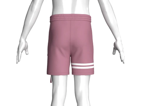 Men Cargo Shorts With Double Striped 3D Model