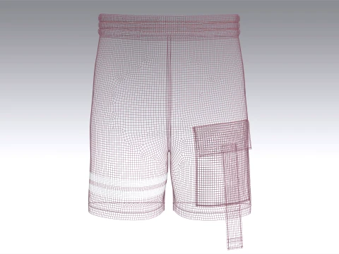 Men Cargo Shorts With Double Striped 3D Model