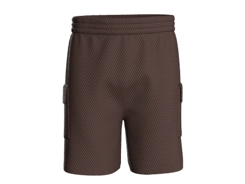 Men Dark Brown Mesh Shorts 3D Model