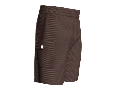 Men Dark Brown Mesh Shorts 3D Model