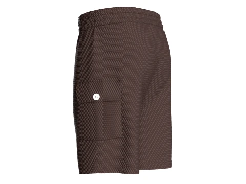 Men Dark Brown Mesh Shorts 3D Model
