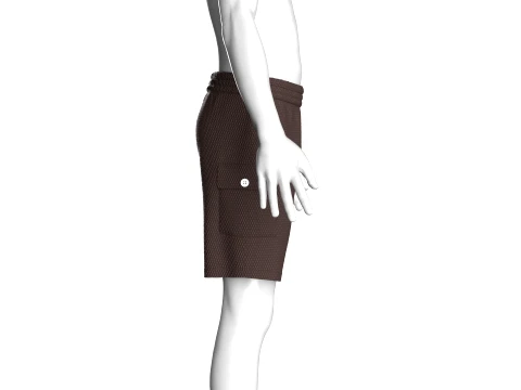 Men Dark Brown Mesh Shorts 3D Model