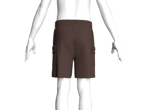 Men Dark Brown Mesh Shorts 3D Model
