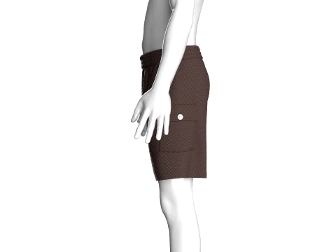 Men Dark Brown Mesh Shorts 3D Model