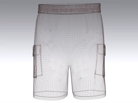Men Dark Brown Mesh Shorts 3D Model