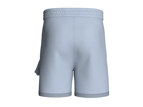Men Front Button Strap Flap Pocket Shorts 3D Model