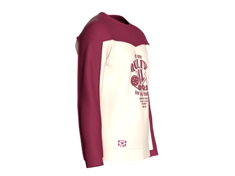 Men Graphic Color-Block Sweatshirt 3D Model