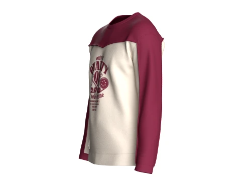 Men Graphic Color-Block Sweatshirt 3D Model