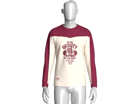 Men Graphic Color-Block Sweatshirt 3D Model