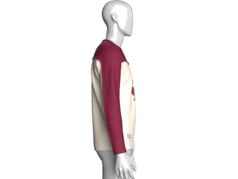 Men Graphic Color-Block Sweatshirt 3D Model