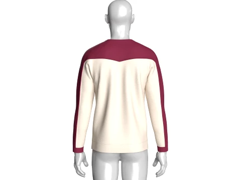Men Graphic Color-Block Sweatshirt 3D Model