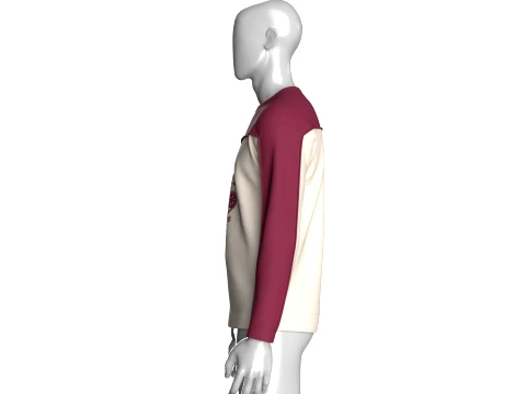 Men Graphic Color-Block Sweatshirt 3D Model