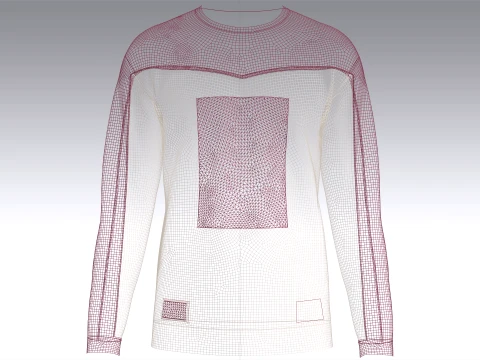Men Graphic Color-Block Sweatshirt 3D Model