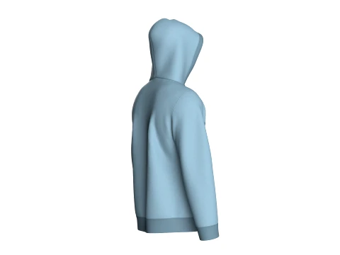 Men Half-Zip Paneled Hoodie 3D Model