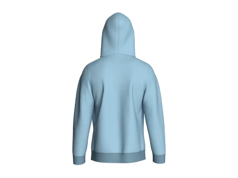 Men Half-Zip Paneled Hoodie 3D Model