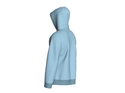 Men Half-Zip Paneled Hoodie 3D Model